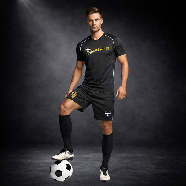 Fußball Trikot Herren schwarz gold CERTANU