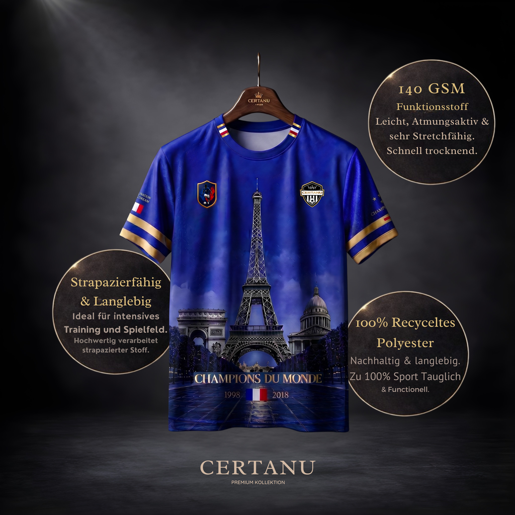 CERTANU France Champions du Monde Trikot – Frankreich Fan Shirt