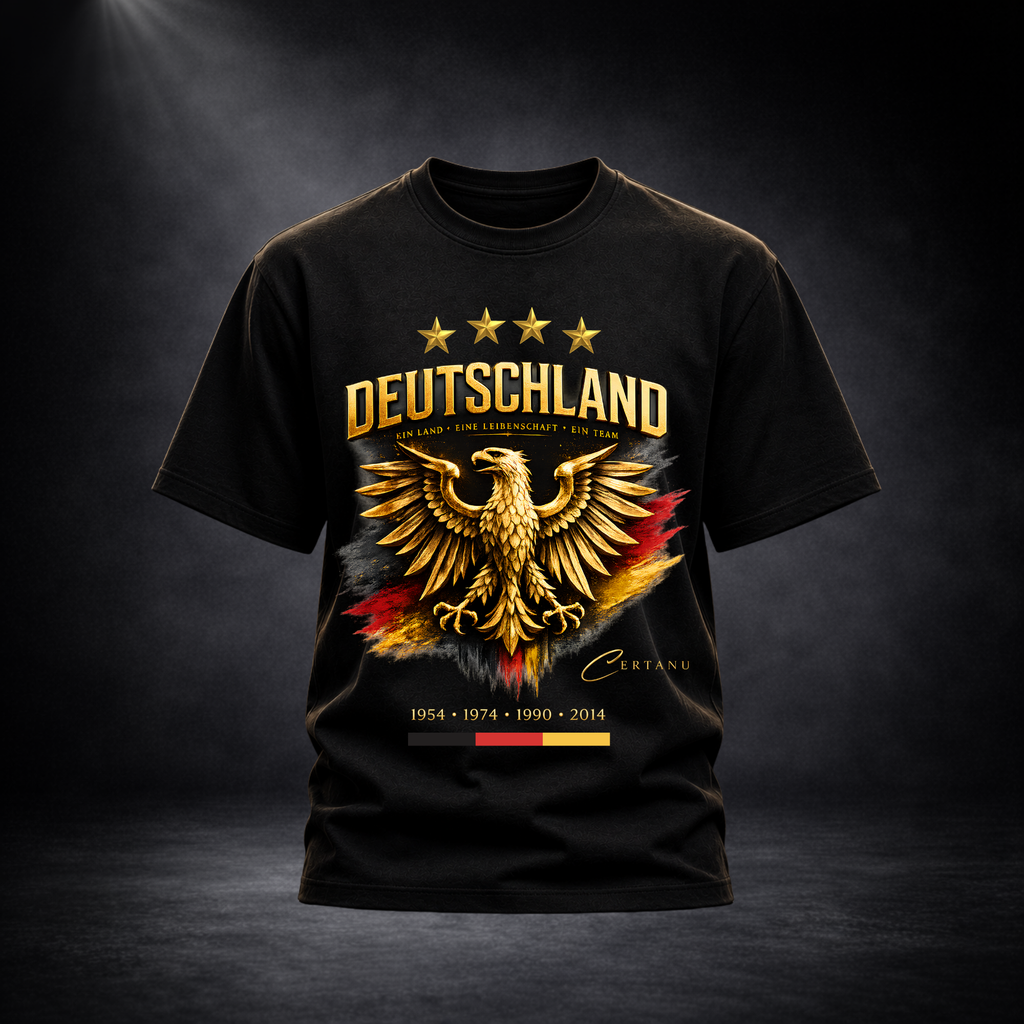 CERTANU Deutschland Adler Premium T-Shirt – Deutscher Fußball Fan Shirt