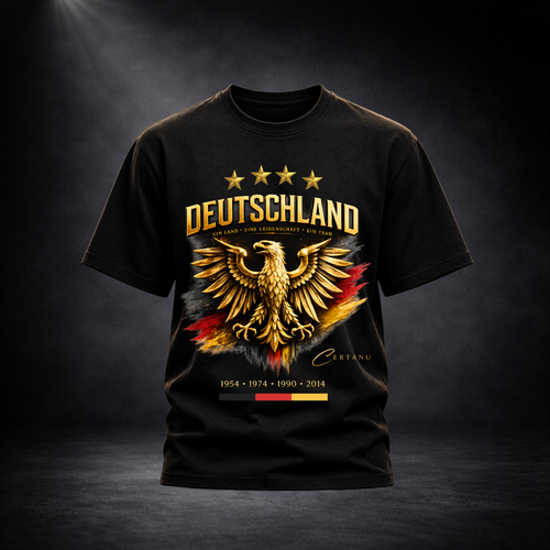 CERTANU Deutschland Adler Premium T-Shirt – Deutscher Fußball Fan Shirt