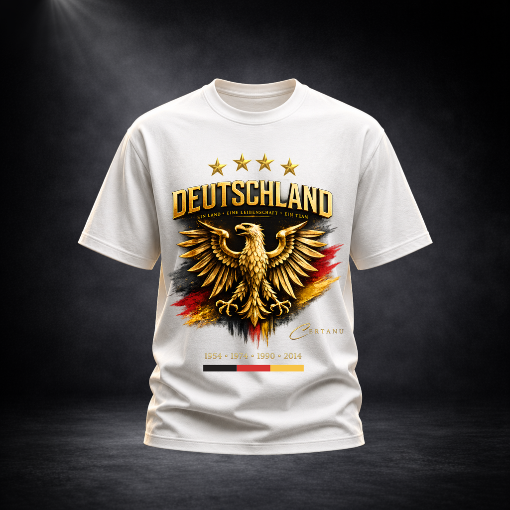 CERTANU Deutschland Adler Premium T-Shirt – Deutscher Fußball Fan Shirt