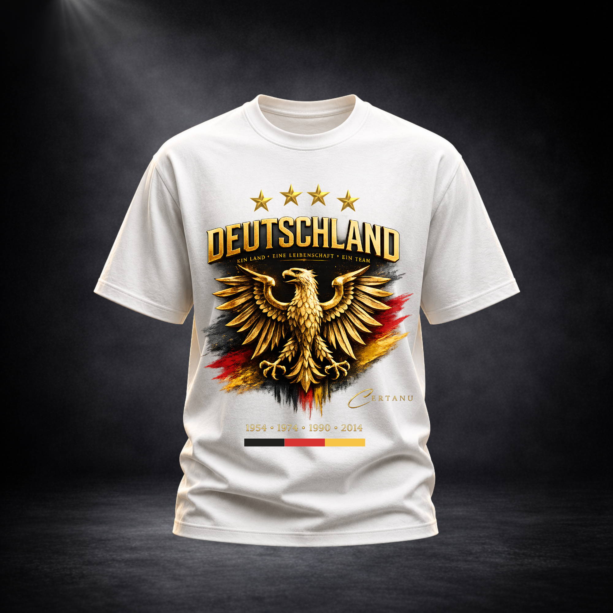CERTANU Deutschland Adler Premium T-Shirt – Deutscher Fußball Fan Shirt