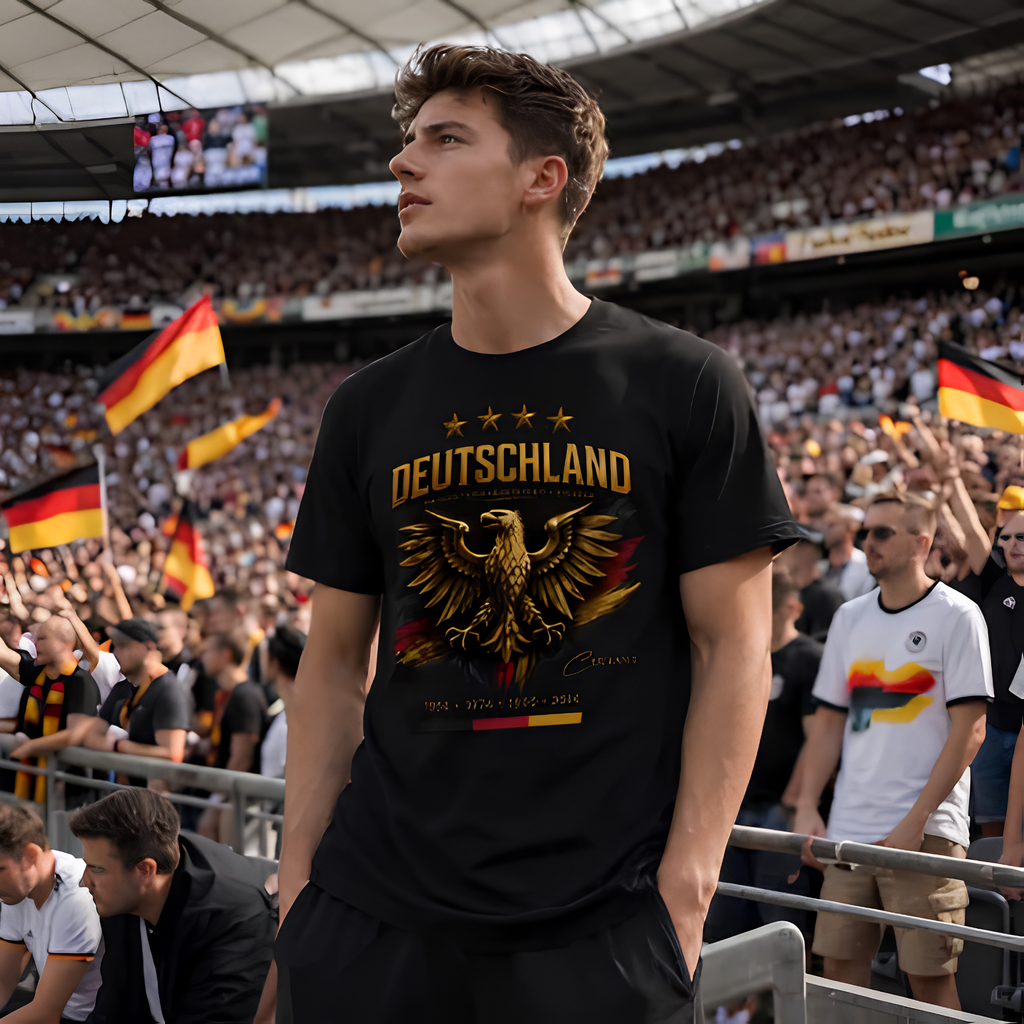CERTANU Deutschland Adler Premium T-Shirt – Deutscher Fußball Fan Shirt