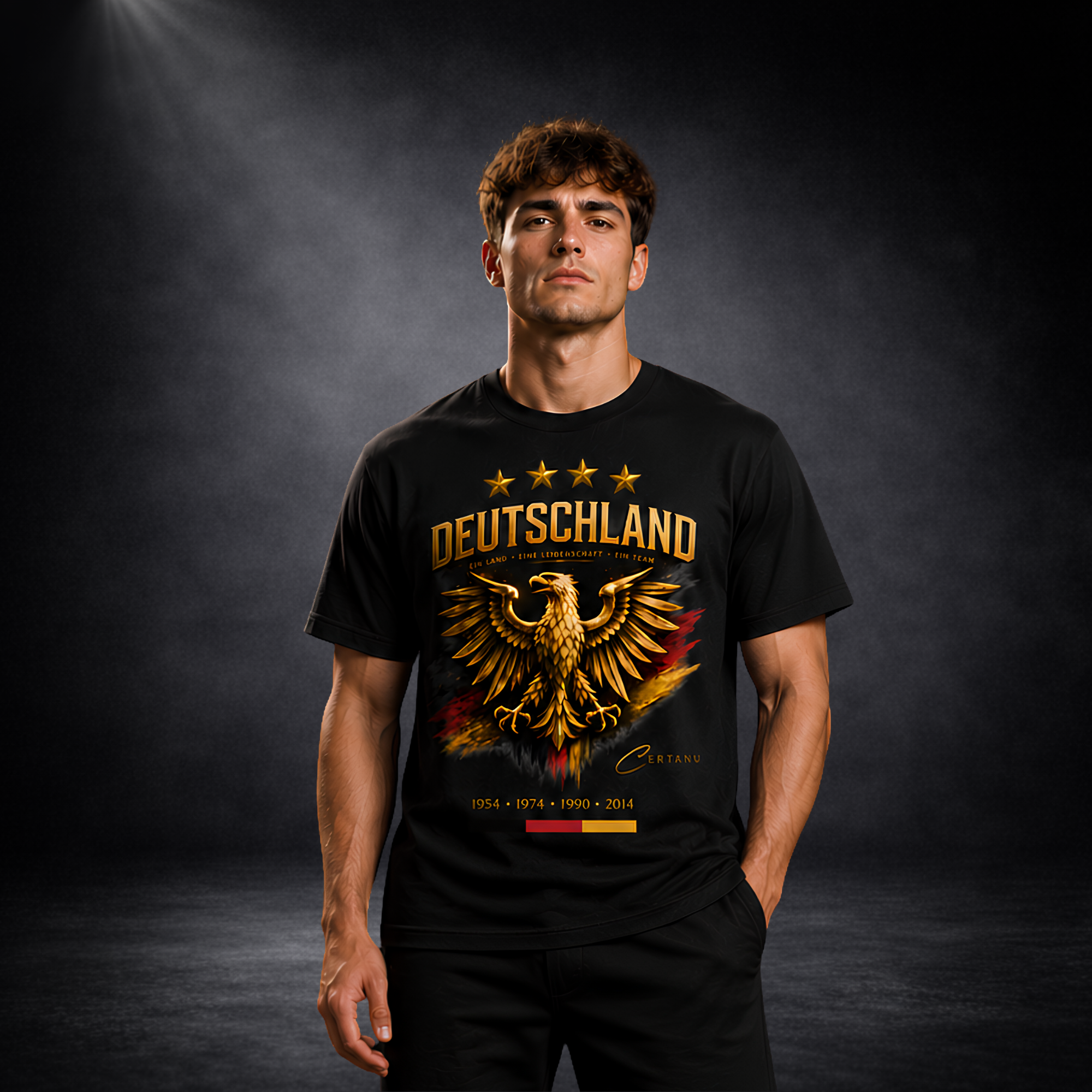 CERTANU Deutschland Adler Premium T-Shirt – Deutscher Fußball Fan Shirt