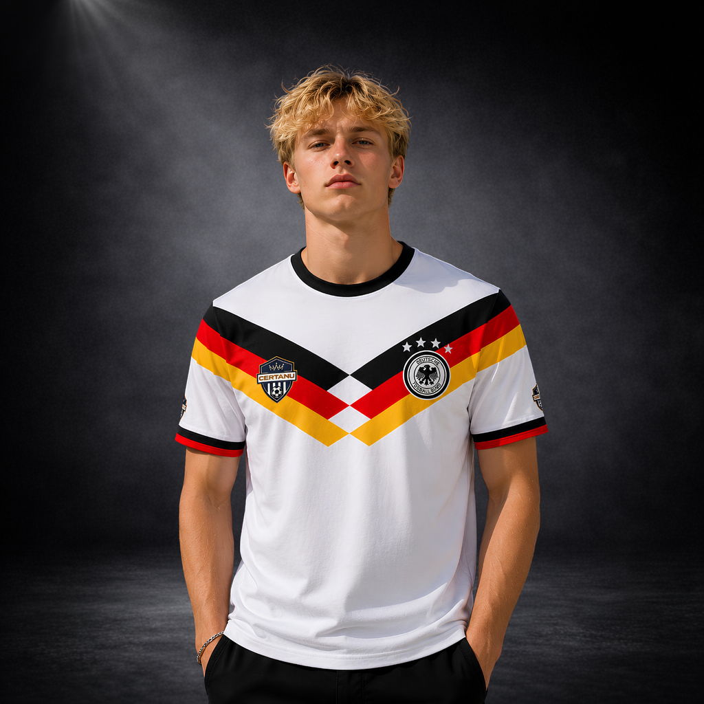 CERTANU Germany Football Fan Shirt – Premium Schwarz Rot Gold Fanwear