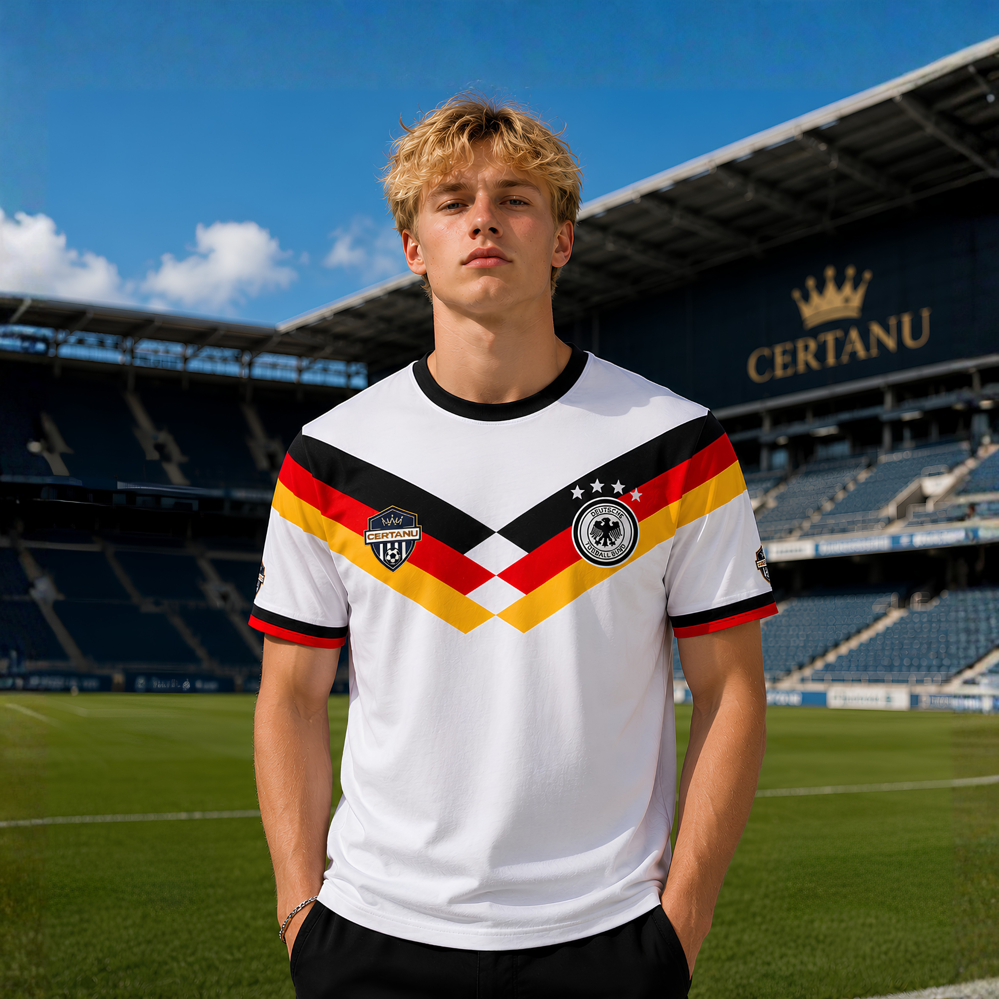 CERTANU Germany Football Fan Shirt – Premium Schwarz Rot Gold Fanwear