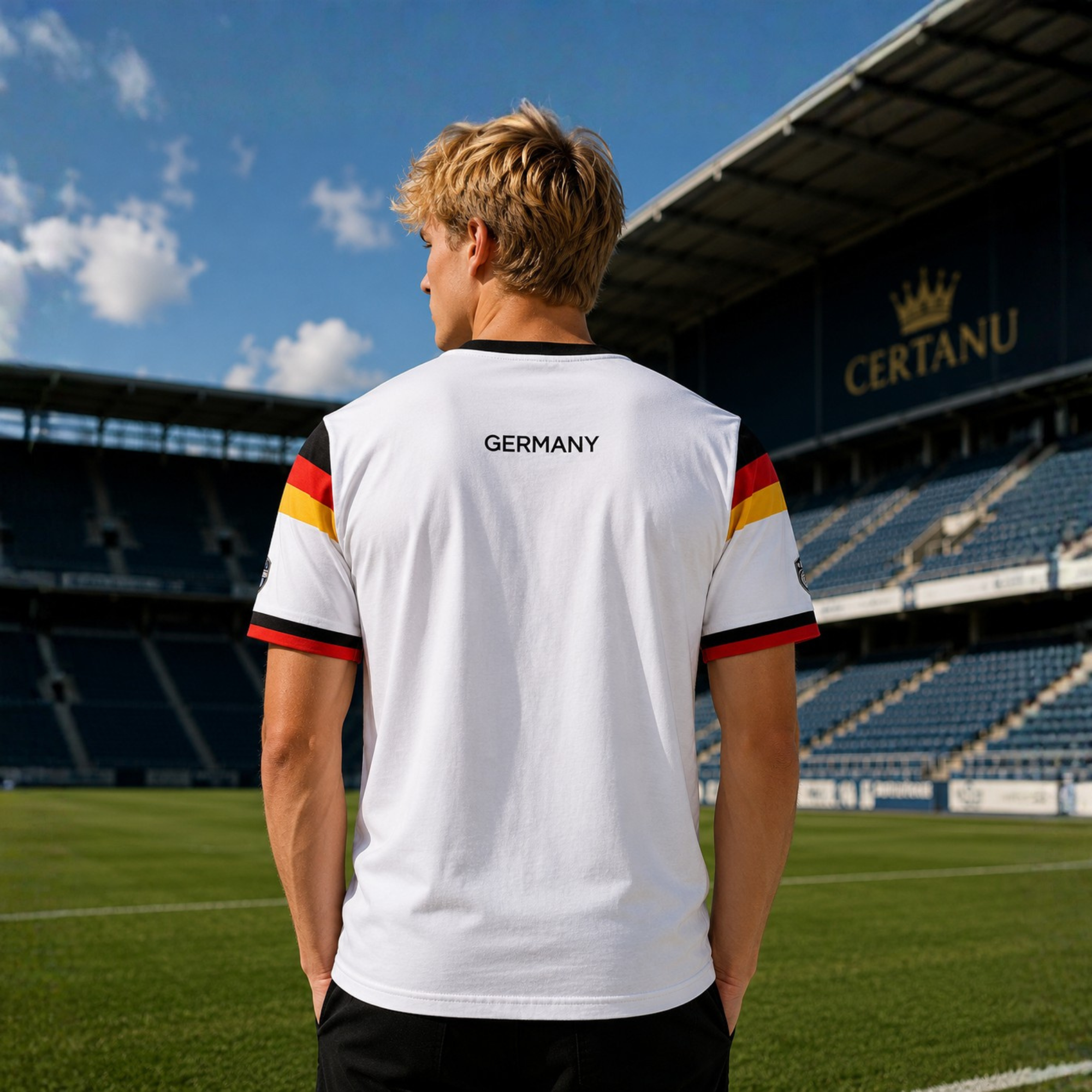 CERTANU Germany Football Fan Shirt – Premium Schwarz Rot Gold Fanwear
